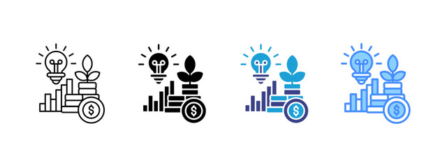 Capital   icon set multiple style collection