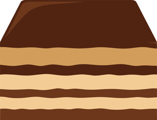 Flat Design Layered Chocolate Cake Slice Dessert Delicious Food