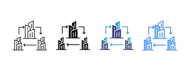 Merger  icon set multiple style collection