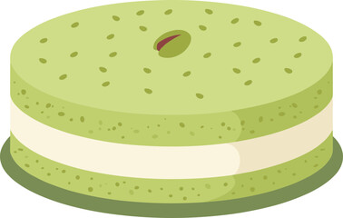 Simple Flat Design Pistachio Cake with Cream Filling Culinary Food