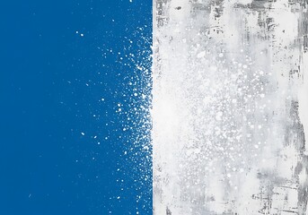 Abstract blue and white textured background with splatter effect