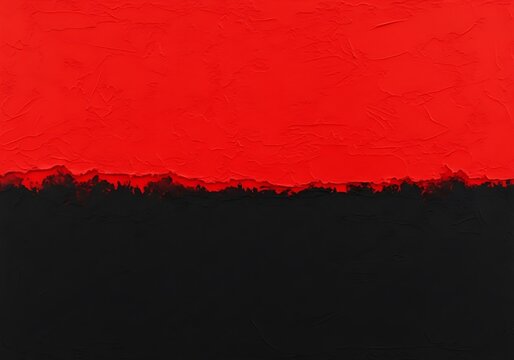 Abstract red and black landscape silhouette art