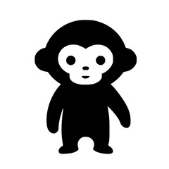Naklejka premium Playful Walking Monkey Silhouette