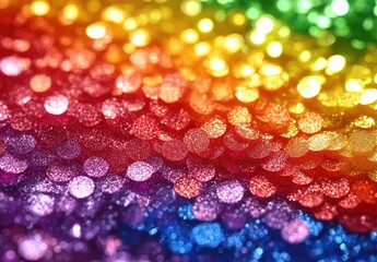 Rainbow sparkling bokeh lights, vivid, colorful, textured