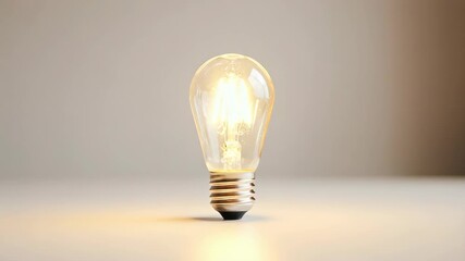 Lit vintage-style light bulb centered against a gradient background - Powered by Adobe