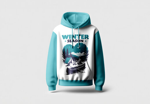 Winter Season Camping and Adventure Hoodie Design