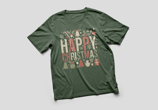 Merry Christmas T Shirt Design Template Layout