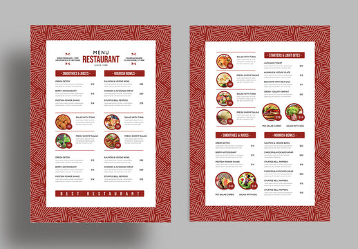 Modern Restaurant Food Menu Template for Cafe and Dining
