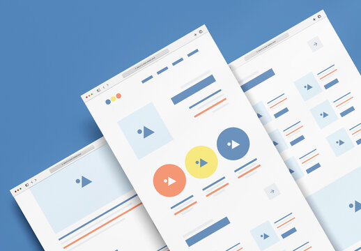 Minimalist Flat Design Website Wireframe Template