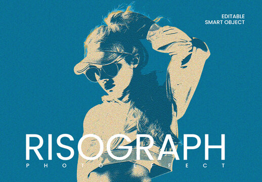 Risograph Printing Grain Effect Mockup