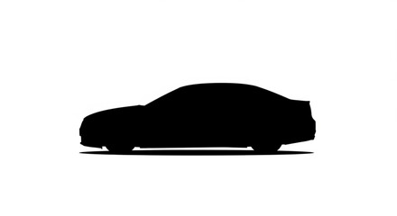 Silhouette of a modern car showcasing its sleek design and aerodynamic features in a side profile view