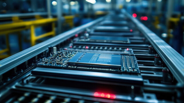 Printed Circuit Board with Advanced Processing Unit inside Component Installation Machine