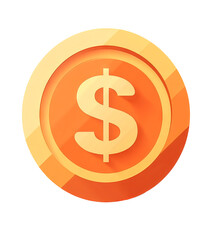 Isolated Dollar Coin PNG, Transparent PNG of Money Icon