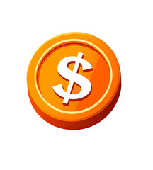 Isolated Dollar Coin PNG, Transparent PNG of Money Icon