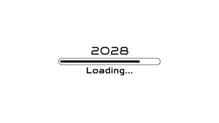 Loading bar icon illustration. New year Loading concept. Loading  progress bar on white background.