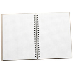 Open spiral bound notebook with blank dotted pages for writing or drawing