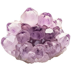 Fototapeta premium Beautiful purple amethyst crystal cluster with many facets and points