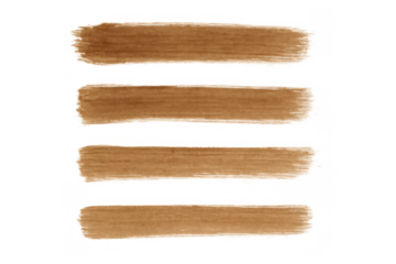 Brush strokes brown, watercolor paint art applying grunge texture element on transparent background