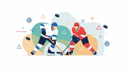 Hockey player and stick