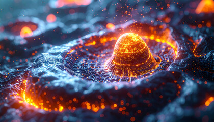 Molten Lava in Volcanic Formation: A close-up perspective of molten lava in a volcanic crater. The dynamic nature of the lava and its glowing essence are a sight to behold. 