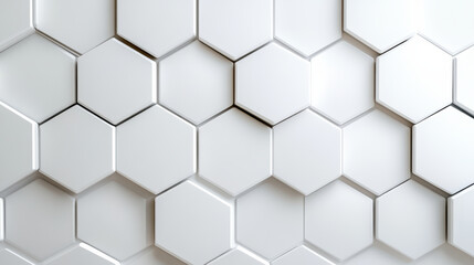 Fototapeta premium Elegant hexagon tiles create modern, sophisticated pattern with light shadows