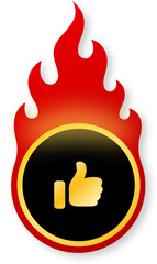 Shiny Gold Like Reaction Icon on Fire for Best Deal on Black Friday