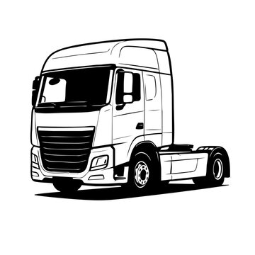 modern European truck with flat front cab-over design
