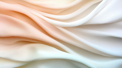 Obraz premium Soft pastel fabric draping elegantly, showcasing gentle waves and smooth textures