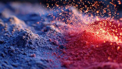 blue and red sand