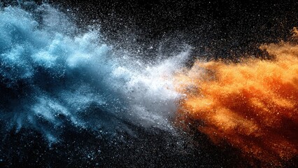 abstract dust explosion on a black background