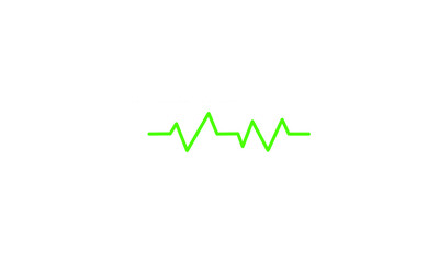 Abstract glowing pulse line green waveform design representing heartbeat health check monitoring medical care concept illustration template on white background