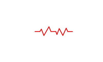 Red ECG heartbeat signal glowing light concept for healthcare cardiology hospital and technology background design illustration artwork on white background