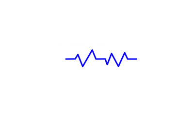 Glowing blue heartbeat line symbol representing health pulse and medical rhythm concept for hospital design and cardiology visuals on white background