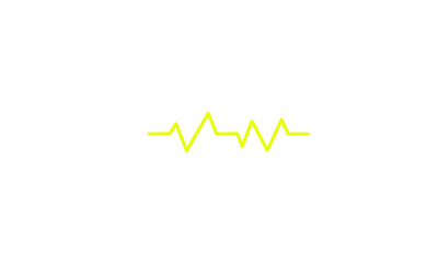 yellow electrocardiogram heartbeat pulse wave for medical healthcare and technology concept design illustration template background on white background