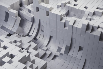 Perspective Blocks Dynamic Dimensions Abstract Pattern