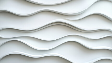Obraz premium Textured white waves create modern, dynamic wall design with depth and elegance