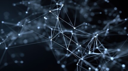 Abstract network of interconnected lines and dots, suggesting data flow and digital communication in a dark background.