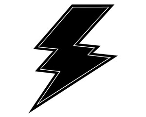  lightning icon silhouette vector illustration isolated on white background