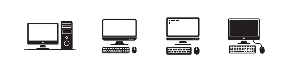 Desktop computer icon, Computer Icon Vector, computer screen symbol icon, Vector illustration EPS 10.
