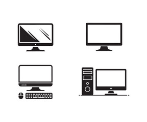 Desktop computer icon, personal PC flat vector icon, pc monitor icon, Vector illustration EPS 10.