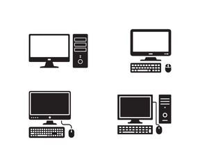 Desktop computer icon, Computer Icon Vector, computer screen symbol icon, Vector illustration EPS 10.
