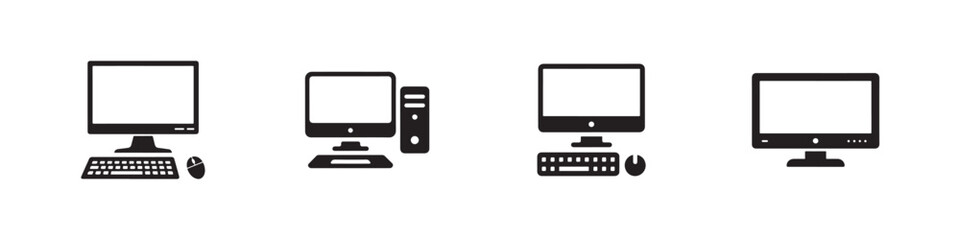 Computer monitor icon, Computer monitor screen flat icon for apps and websites, monitor symbol icon, Vector illustration EPS 10.