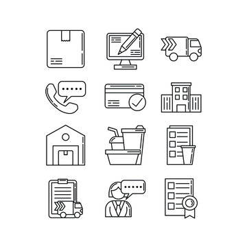 Shipping expedition business icon collection set