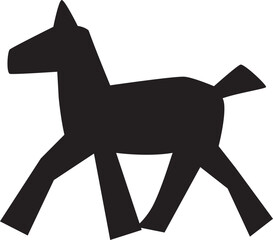 シンプルな黒い馬のシルエット、挿絵、ベクターイラスト