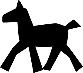 シンプルな黒い馬のシルエット、挿絵、イラスト