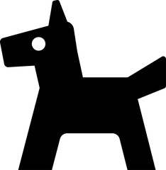 シンプルな黒い馬のシルエット、挿絵、イラスト