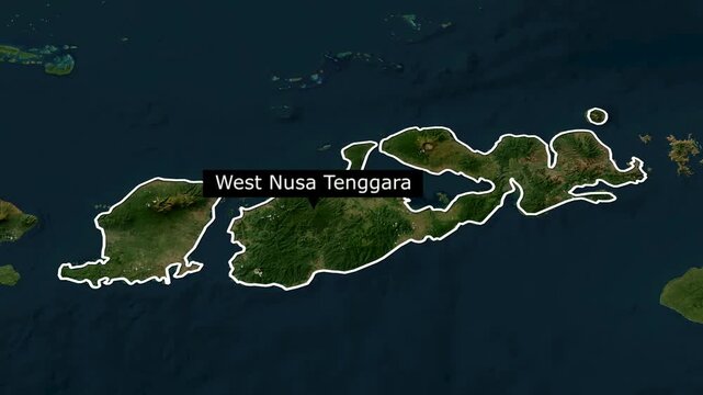 Zoom In Map Geography West Nusa Tenggara Footage 4K