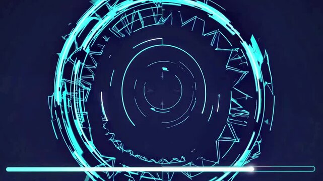 Futuristic Neon Blue Circular HUD Interface Animation.