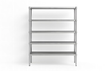 Metal shelving unit isolated on white background