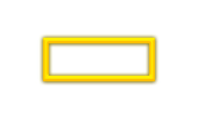 Realistic glowing Golden neon frame isolated on transparent background. Vector neon light banners with shining effect PNG